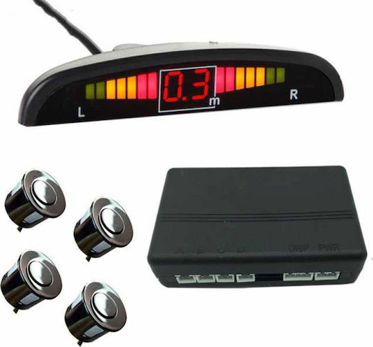 Tele Car Parking System with Screen and 4 Sensors in Silver Color