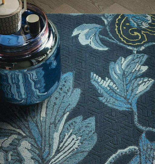 Wedgwood BC291520 Χειροποίητο Χαλί Ορθογώνιο Μάλλινο Blue Fabled Floral Navy 200x280cm