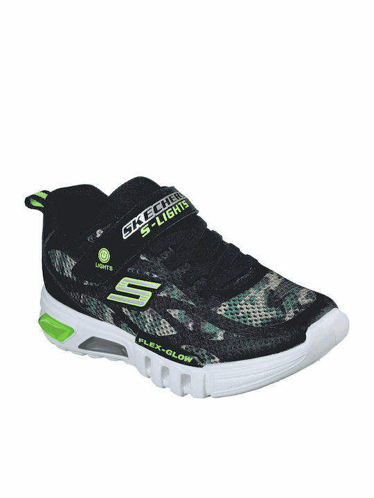 Flex-Glow Kids Sports Shoes Running with Hoop & Loop Closure Multicolour