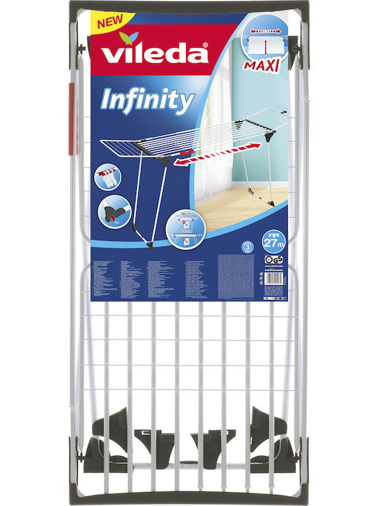 Vileda Infinity Πτυσσόμενη Απλώστρα Δαπέδου από Μέταλλο με Μήκος Απλώματος 27m