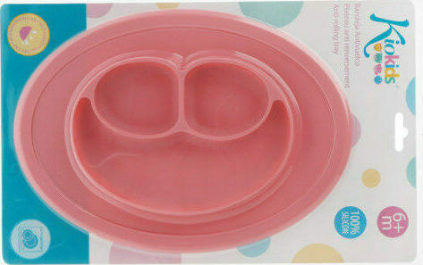 Kiokids Silicone Baby Tray for 6+ months Pink