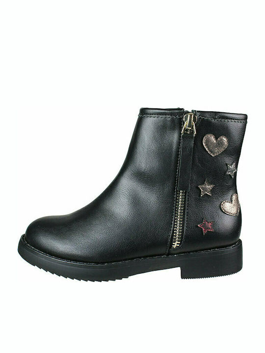 Exe Kelly Kids Leather Boots with Zipper Black