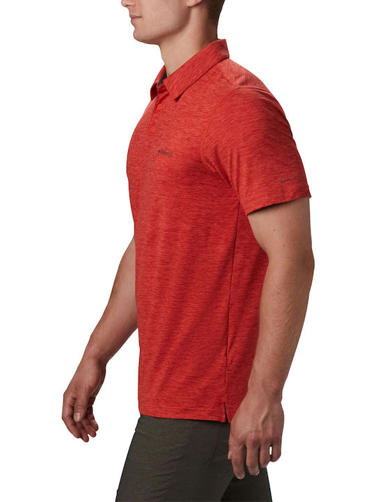 Tech Trail Herren Shirt Kurzarm Polo Rot
