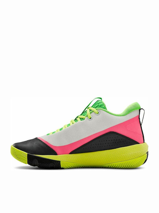 SC 3ZER0 IV cu talpă joasă Pantofi de baschet Alb / High Vis Yellow / Skylight