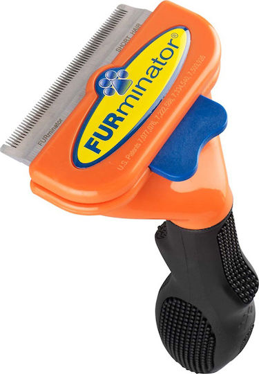 FURminator Tool Гребен Medium за късокосмести кучета с бръснач за Премахване на Косми