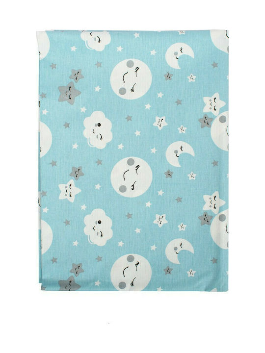Dimcol Sheet Set Single Cotton Smile 81 Blue 160x240cm 2pcs