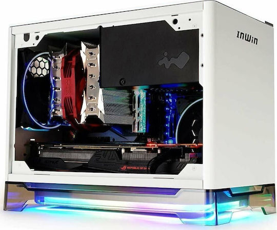 In Win A1 Plus Gaming Mini Tower Carcasă PC cu Deschidere Laterală și Sistem Iluminare RGB Albă