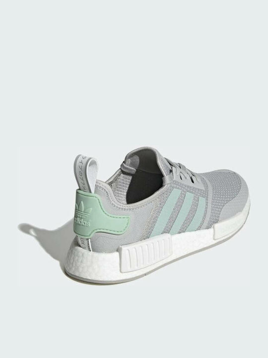 Adidași NMD_R1 Gri Două / Verde Blush / Alb Nor