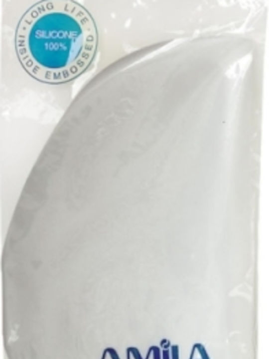 AMILA Silicone Adults Swimming Cap White