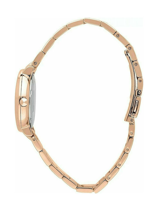 Trussardi T-Vision Crystals Watch with Pink Gold Metal Bracelet