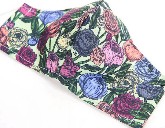 Eco Chic Face Cover Green Peonies 1τμχ
