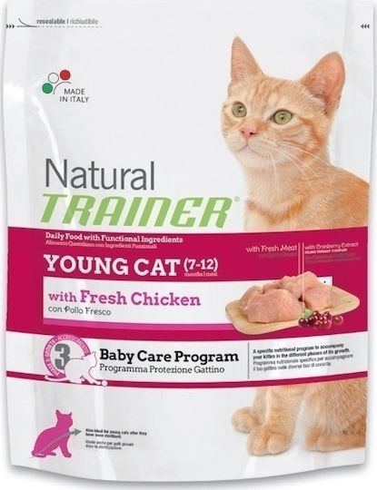 Natural Trainer Young (7-12) Dry Cat Food Gluten Free for Kittens For Neutered Cats with Sensitive Urinary with Chicken 1.5kg