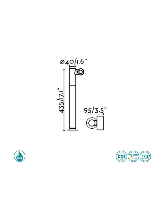 Faro Barcelona Spy-2 Outdoor Floor Lamp LED for Exterior Space 6W with Warm White Light IP65 Black