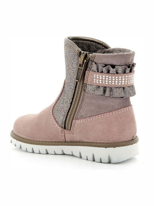 Primigi Kids Leather Anatomic Boots with Zipper Pink