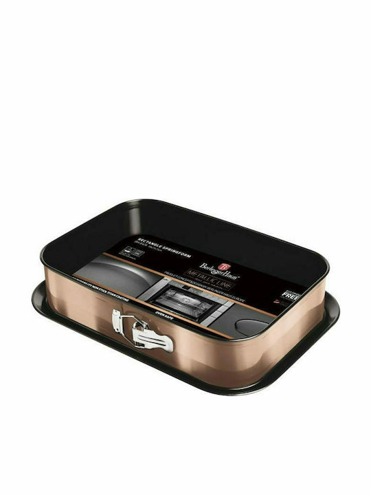 Berlinger Haus Non-stick Aluminum Cake Baking Pan with Removable Bottom Metallic Line Rose Gold Collection 39x27x7.5εκ.