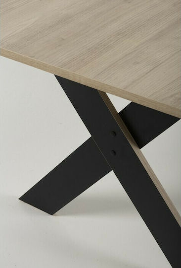 Medoc Τραπέζι Τραπεζαρίας Ξύλινο Natural Chestnut/black 160x90x76εκ.