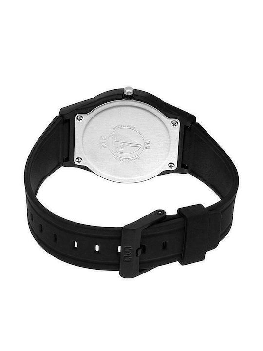 Q&Q Herrenuhr 37mm Batterie mit Schwarz Kautschukarmband