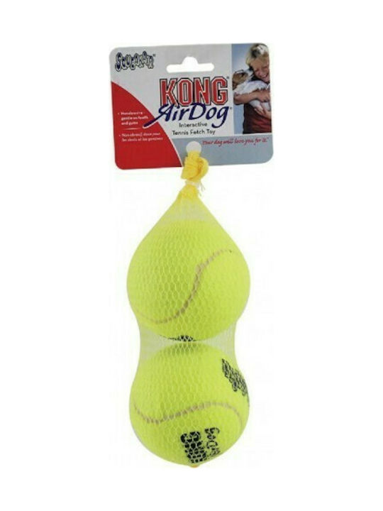 Kong Squeakair Tennis Dog Toy Ball Large with Sound Yellow 2pcs