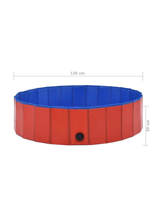 vidaXL Hundepool 120εκ. Rot 1Stück