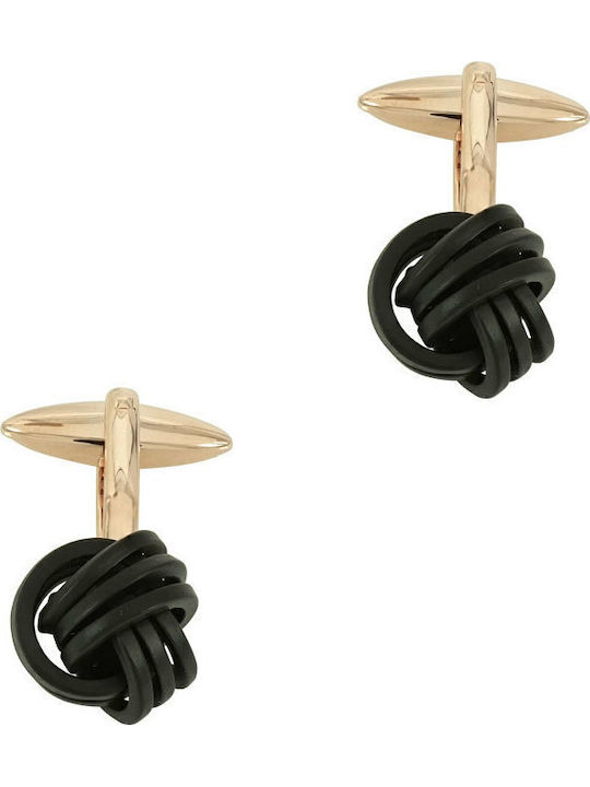 Ascot Steel Cufflinks in Black Colour