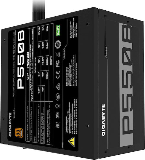 Gigabyte P550B 550W Black Computer Power Supply Full Wired 80 Plus Bronze