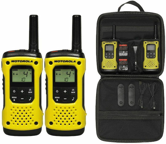 Motorola Talkabout T92 H2O Wireless Transceiver PMR 0.5W with Monochrome Screen Set of 2pcs In Yellow Color