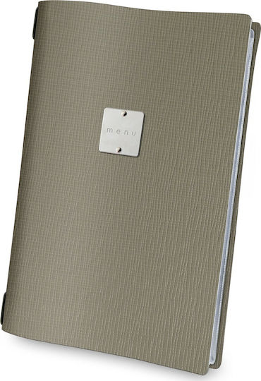 DAG Style Menü-Halter Leder in Grau Farbe 21x29,7 cm Set 18 Stück A4 Patch Label