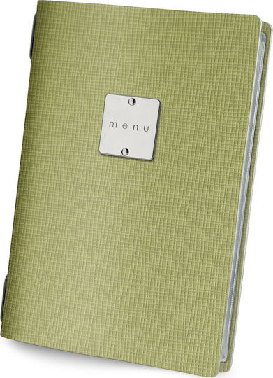 DAG Style Menu Holder Leather in Green Colour 14.8x21 cm Set 18 Pieces
