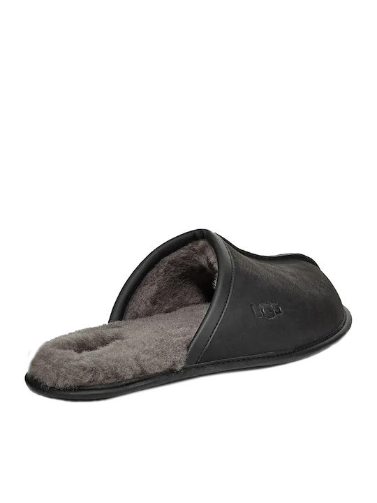 Scuff Men's Leather Slippers Black