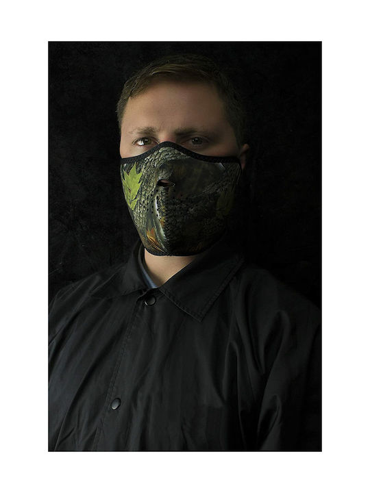 Zan Headgear Forest Camo Half Face Αναβάτη Μοτοσυκλέτας Neoprene Πράσινο Χρώμα
