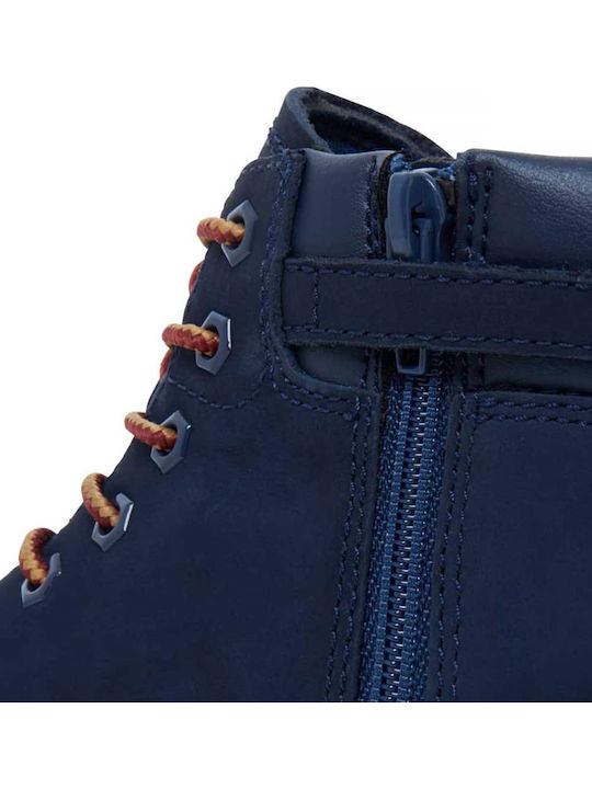 Killington Leather Kids Boots with Zipper Navy Blue