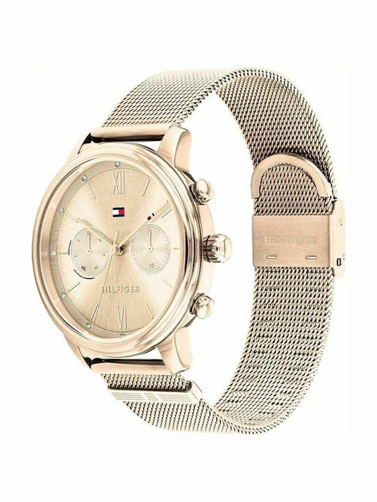 Tommy Hilfiger Blake Women's Watch Chronograph with Pink Gold Metal Bracelet