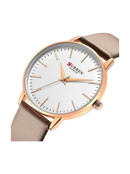 Curren Damen Uhr mit Braun Lederarmband