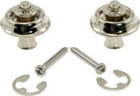 Dunlop Straplok Strap Retainers Original String Instrument Accessory in Silver Color Nickel