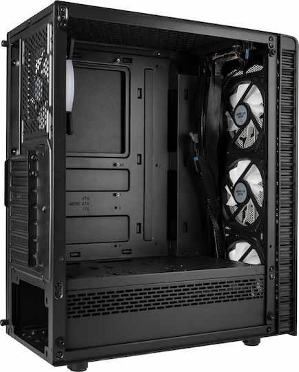 Kolink Observatory Lite Mesh Gaming Midi Tower Κουτί Υπολογιστή με Πλαϊνό Παράθυρο και RGB Φωτισμό Μαύρο