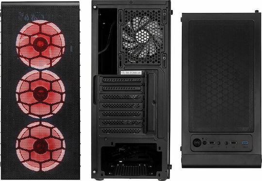 Kolink Observatory Lite Mesh Gaming Midi Tower Κουτί Υπολογιστή με Πλαϊνό Παράθυρο και RGB Φωτισμό Μαύρο