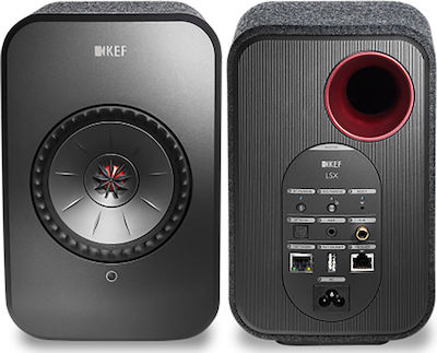 Kef LSX Aktive Lautsprecher 2 Anzahl von Fahrern mit Wi-Fi & Bluetooth 70W (Paar) Schwarz