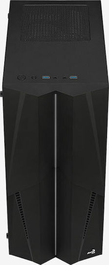 Aerocool Mecha v1 Gaming Midi Tower Κουτί Υπολογιστή με Πλαϊνό Παράθυρο και RGB Φωτισμό Μαύρο