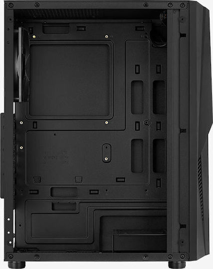 Aerocool Mecha v1 Gaming Midi Tower Κουτί Υπολογιστή με Πλαϊνό Παράθυρο και RGB Φωτισμό Μαύρο