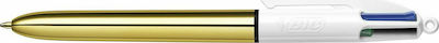 Bic 4 Colours Shine Pen Ballpoint 1mm with Multicolour Ink Gold