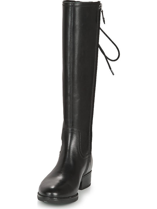 Leather Riding Boots with Zipper / Laces Felicity Black