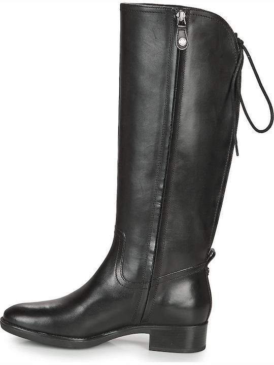 Leather Riding Boots with Zipper / Laces Felicity Black