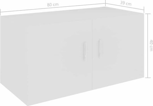 Wand Wohnzimmer Nischenschrank aus Spanplatte Weiß 80x39x40cm
