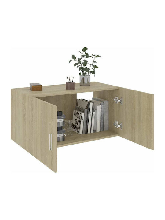 Wand Wohnzimmer Vitrine aus Spanplatte Sonoma 80x39x40cm