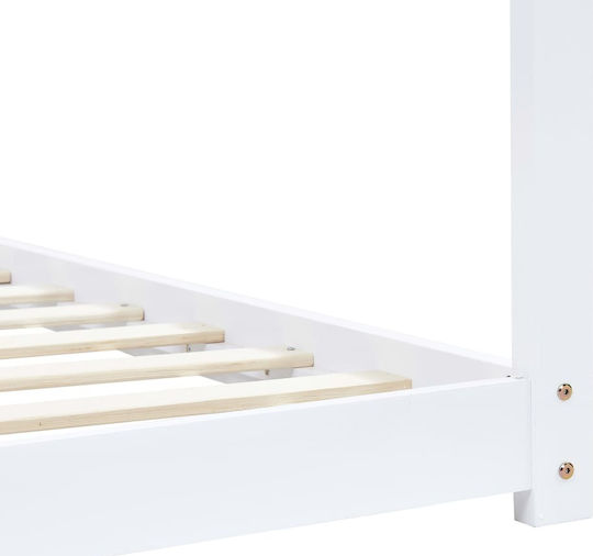 House Παιδικό Κρεβάτι Montessori Μονό Λευκό για Στρώμα 70x140cm