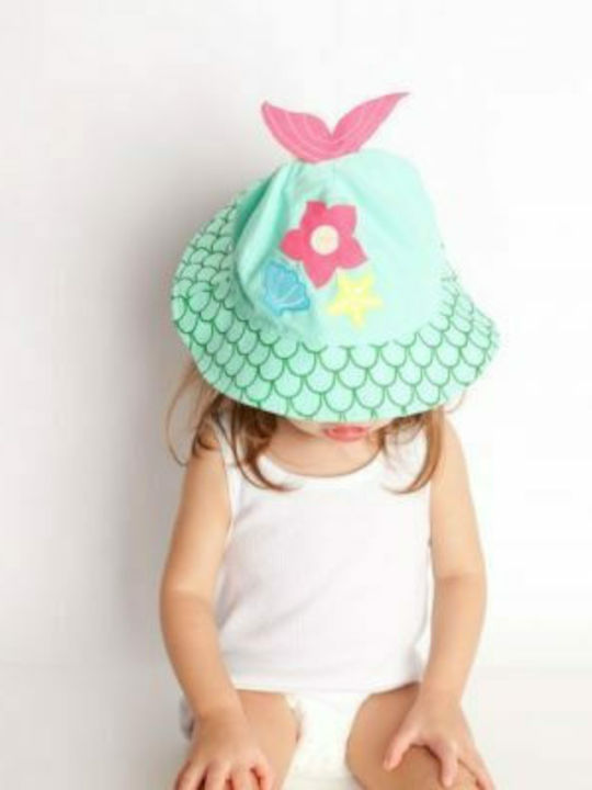 Zoocchini Kids' Hat Bucket Fabric Sunscreen Mermaid Green