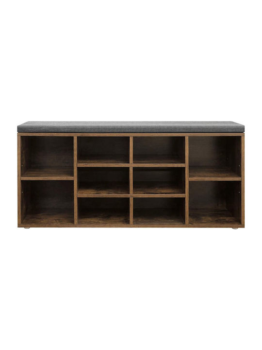 Wooden Shoe Organizer with 5 Shelves Brown 104x30x48cm