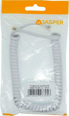 Spiral Telephone Cable RJ9 2m White (68256)