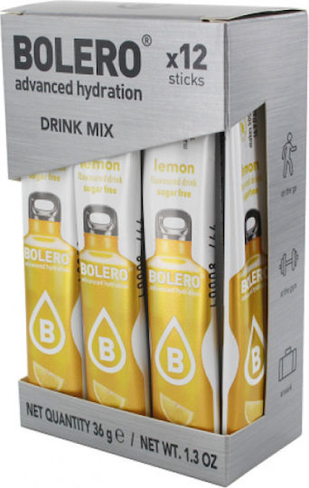 Bolero Χυμός σε Σκόνη 500ml σε Νερό ΛΕΜΟΝΙ Χωρίς Προσθήκη Ζάχαρης 3gr 12τμχ