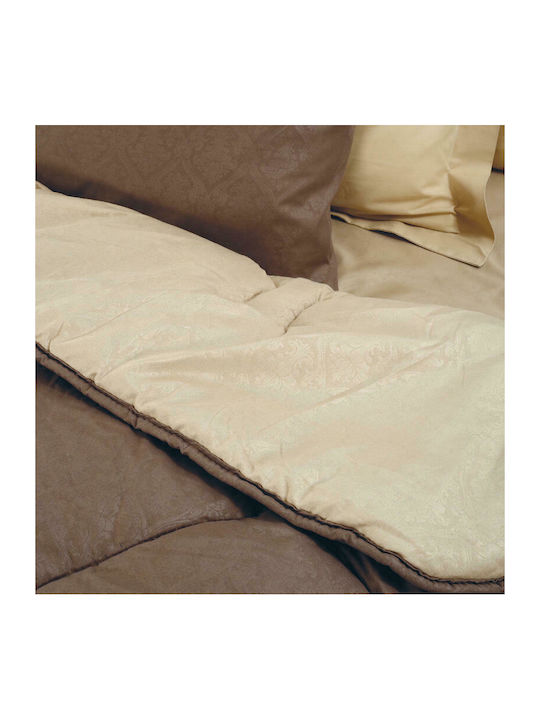Das Home Σετ Πάπλωμα Μονό με Γέμιση Microfiber 160x240εκ. 4688 Μπεζ 4τμχ 11 togs
